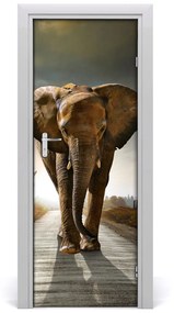 Ajtó méretű poszter séta elefánt 75x205 cm