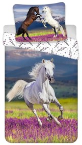 Egyszemélyes pamut gyerek ágyneműhuzat 140x200 cm Horse "Meadow" – Jerry Fabrics