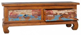 újrahasznosított tíkfa TV-szekrény 110 x 35 x 40 cm