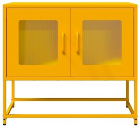 mustársárga hidegen hengerelt acél TV-szekrény 68x39x60,5 cm
