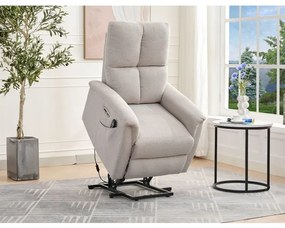 Elektromos vezérlésű bézs szövet dönthető fotel. TV-929 CRM2