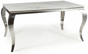 PREDRAG étkezőasztal - 180x90, fehér / króm