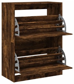 füstös tölgy cipőszekrény 2 kihajtható fiókkal 80x42x108 cm
