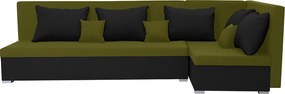 ARO Kinyitható sarokkanapé Zöld/fekete