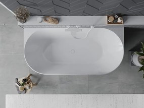 Mexen Oval Slim szabadon álló fali kád 170 x 80 cm, fehér, fehér túlfolyó - 52661708000-20