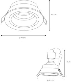 Lucide 22958/01/30 - Beépíthető lámpa EMBED 1xGU10/50W/230V