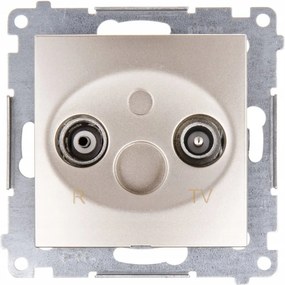 Simon 54 Premium átmenő Rtv antenna aljzat Arany Matt 10 dB