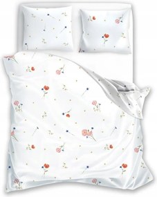 Fehér Ágyneműhuzat Rét Pipacs Vad Mezei Virágok Herbária Természet 160x200