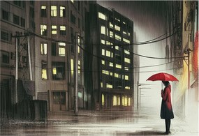 Fotótapéta Flizelin Dekoratív Hálószoba Eső város 152x104
