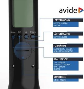 Asztali lámpa, LED, 4W, AVIDE Calendar, fekete (AVALRGBB)