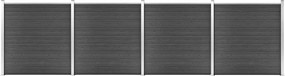 vidaXL fekete WPC kerítéspanelszett 699 x 186 cm