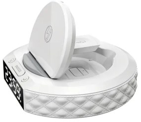 Immax 08983L - Ébresztő LCD-vel, 27W/9V Qi vezeték nélküli töltő, fehér