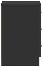 2 db fekete szerelt fa éjjeliszekrény 38 x 35 x 56 cm