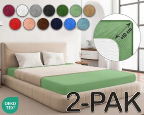 Sesto Senso gumis lepedő Frotte zöld 200x200cm