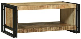 dohányzóasztal 90x50x38 cm Tömör durva mangófából
