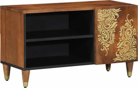 vidaXL TV szekrény polcokkal Méz barna 80 x 33 x 46 cm Tömör Mangófát