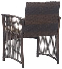 2 db barna polyrattan kerti karosszék párnákkal