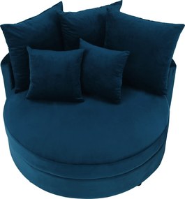 Kerek fotel, Velvet szövet kék, SALOTO
