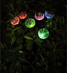 Globo 36091 Solar lámpa, rozsdamentes acél, matt fekete műanyag, átlátszó műanyag, tolókapcsoló, RGB színváltás, AA 300mAh 1.2V elemmel, IP44, M: 700 mm, tartozék: 6x RGB LED 0.1W 1.2V