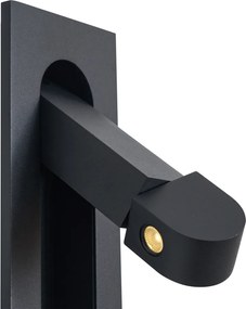 2 darabos modern fekete fali lámpa szett LED-del és USB-C porttal - Hilton