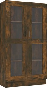 vidaXL füstös tölgy színű szerelt fa vitrinszekrény 82,5x30,5x150 cm