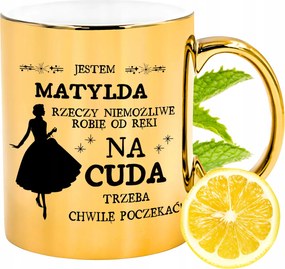 Prémium Arany Csillogó Bögre Matildának Ajándék Nyomtatott Fotóval