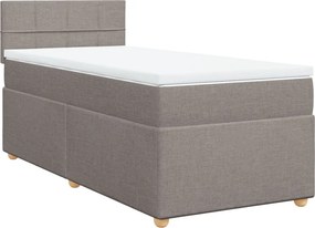 vidaXL tópszínű szövet rugós ágy matraccal 90 x 190 cm