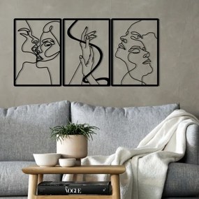 KÉSZLET 3x Fali dekoráció 109x50 cm szerelem fém