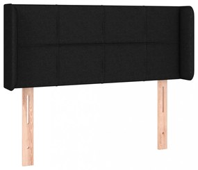 fekete szövet fejtámla szárnyakkal 103x16x78/88 cm