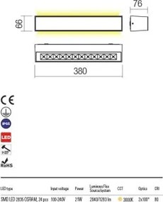 Kültéri Fali Lámpa Fehér RADEON REDO 90259