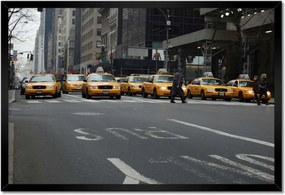 Poszter keretben 60x40 New York sárga taxik