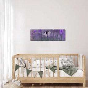 Kép - Pillangó a levendulán (órával) (90x30 cm)