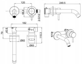 Invena Glamour Trend, rejtett mosdócsaptelep, króm, BP-02-U01-V