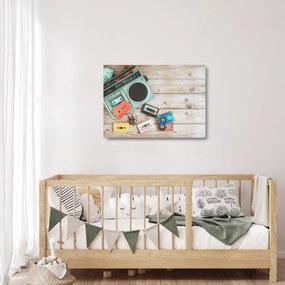 Kép - retro rádió (üvegen) (70x50 cm)
