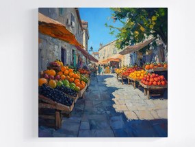 Poszter Mediterrán Tájkép Utca Gyümölcspiac 80x80