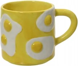 Sárga kerámia bögre tükörtojással 10cm