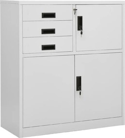 vidaXL világosszürke acél irodai szekrény 90 x 40 x 102 cm
