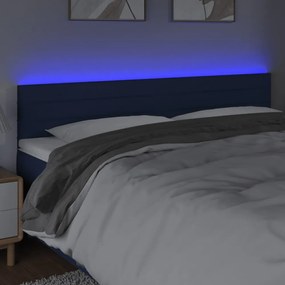 kék szövet LED-es fejtámla 200x5x78/88 cm
