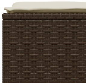 4 db barna polyrattan szék párnákkal
