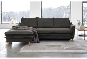 Sötétszürke kinyitható sarokkanapé (bal oldali) Charming Charlie – Miuform