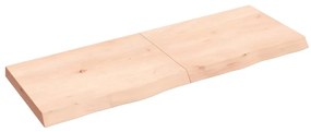 kezeletlen tömör tölgyfa fali polc 140x50x(2-6) cm
