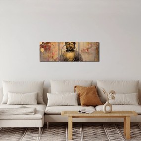 Kép - Buddha, festészet (órával) (90x30 cm)