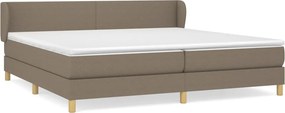 vidaXL tópszínű szövet rugós ágy matraccal 200 x 200 cm