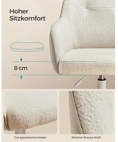 SONGMICS irodai forgószék, állítható magasságú íróasztalszék, cappuccino bézs színben