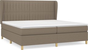 vidaXL tópszínű szövet rugós ágy matraccal 200 x 200 cm