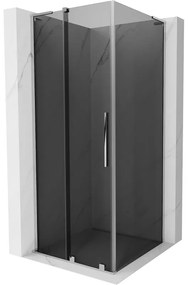 Mexen Velar L, zuhanykabin tolóajtóval 90 x 90 cm, 8mm szürke üveg, króm, 871-090-090-43-01