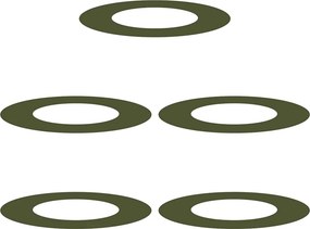 vidaXL Alkalmas lapos fa gyűrűkhez 5 pcs Oliva zöld Ø40 / 70 cm Acél