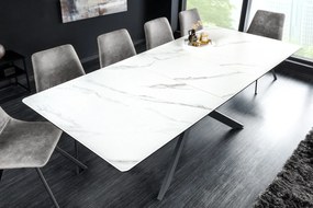 ALPINE bővíthető étkezőasztal - világos márvány - 160-200cm
