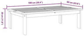 vidaXL tömör akácfa kerti asztal 100 x 60 x 30 cm