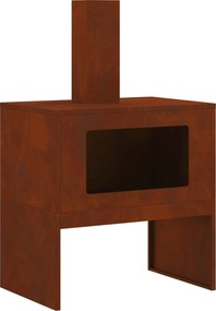 vidaXL Tűzrakó Barna 60 x 40 x 96 cm Időjárásálló acél